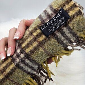 Burberry House Check Cashmere Fringe Scarf